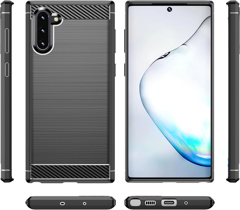 Aikcks for Samsung Galaxy Note10 Phone case, Shockproof, Scratch Resistant Carbon Fiber Jacket, Soft TPU, for Galaxy Note10 case (Black,) - Image 2